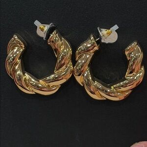 Madden NYC Twisted Gold Hoop Earrings